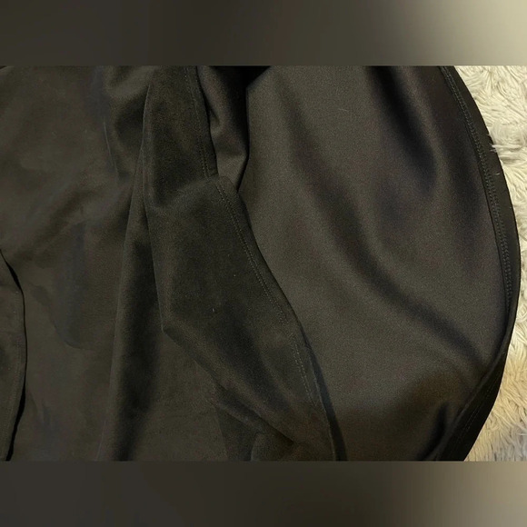 NWT Karlie mini dress faux suede off shoulder black ruffle small - Picture 7 of 8